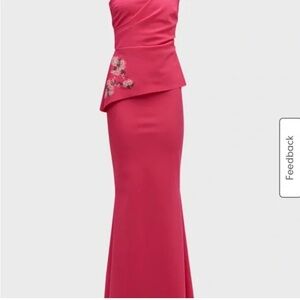Chiara Boni Fuchsia Dress with Floral Detail